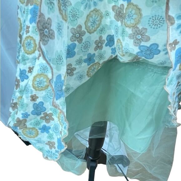 ABS Allen Schwartz a-line floral knee length fully line w tulle skirt sz 8 - Picture 9 of 10